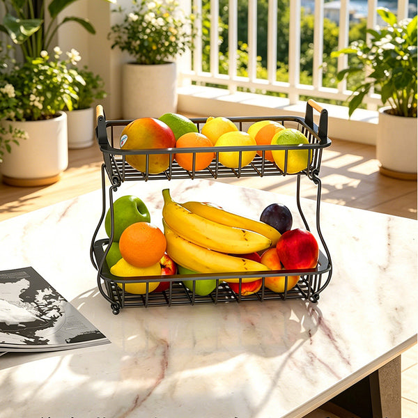 Sakerplus® 2-Tier Metal Wire Fruit Storage Basket