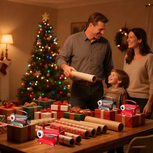 Juego de cortador y dispensador de papel de regalo Sakerplus