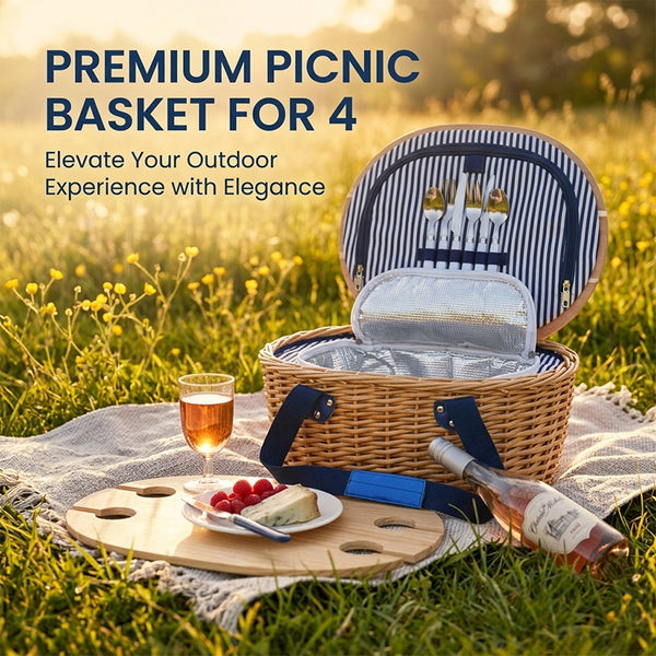 Sakerplus® Picnic Basket With Wine Table