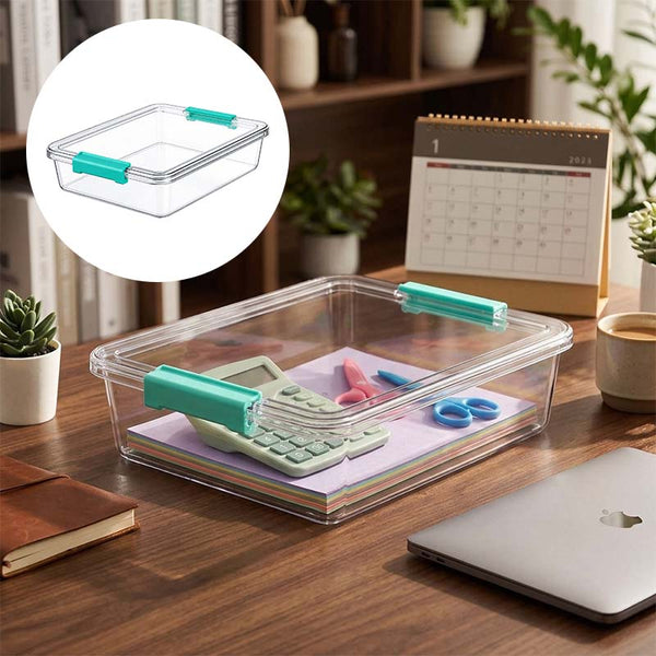 Sakerplus® Transparent Stackable Storage Box with Lid