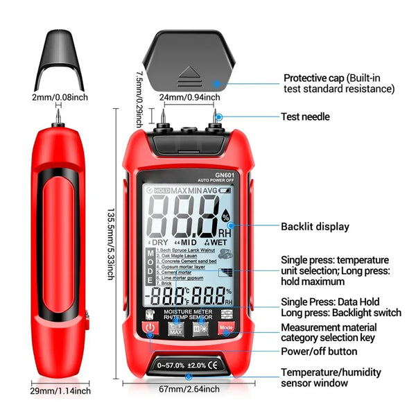 Sakerplus Rechargeable Pinless Moisture Detector