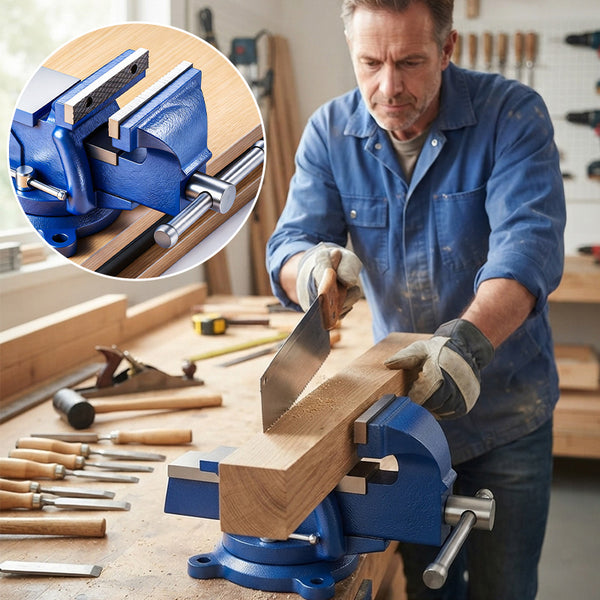 Sakerplus® Heavy Duty Swivel Base Bench Vise