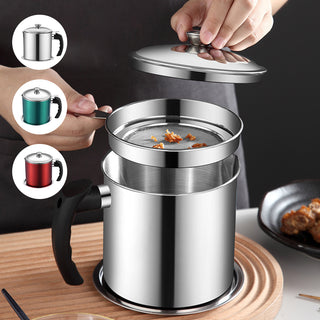Sakerplus® Stainless Steel Oil Pot with Filter