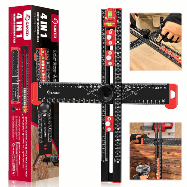 Sakerplus® 4 in 1 Drilling Positioning Ruler