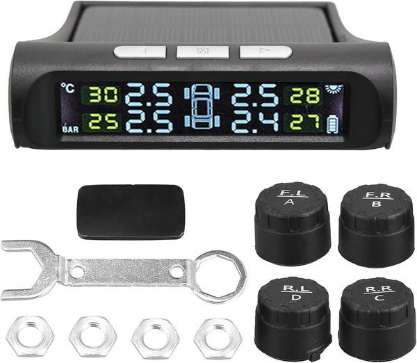 SAKER Solar Powered Car Tire Accuracy Pressure Monitor