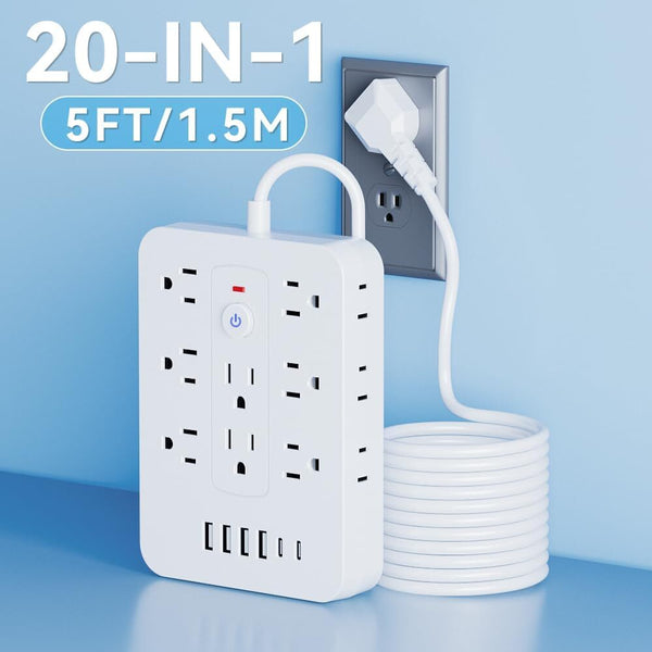Sakerplus® 20-in-1 Surge Protector Power Strip