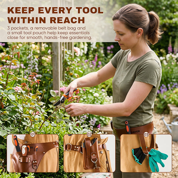 Saker® Leather Garden Tool Belt Holster