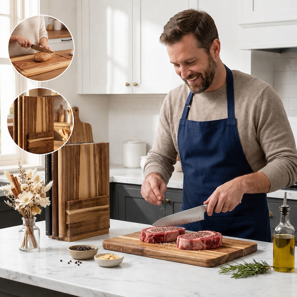 Sakerplus® Acacia Wood Double-Sided Serving Board