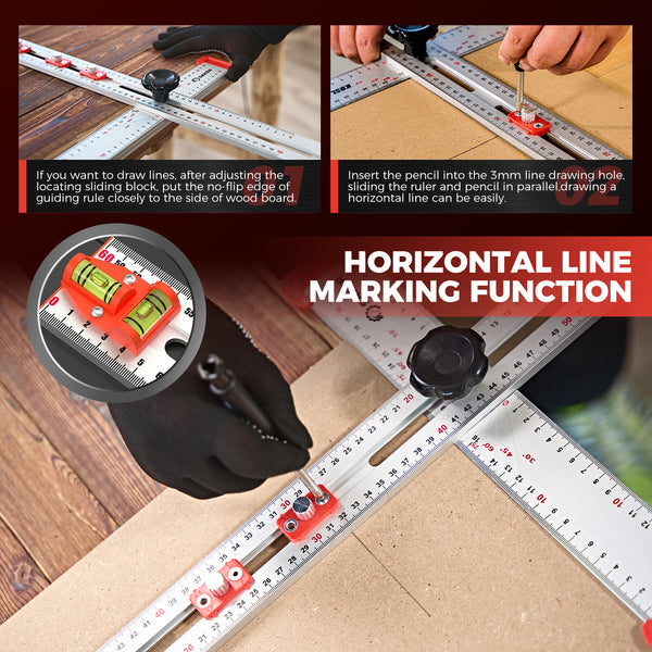 Sakerplus® Accurate Hole Position Marker - SAKER® 4 in 1 Drilling Positioning Ruler