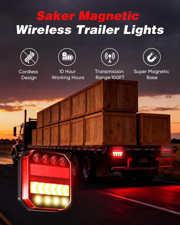 Sakerplus® Trailer Lights Wireless Upgrade 2.4GHz LED