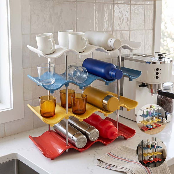 Sakerplus® Stackable Wave Cup Storage Rack
