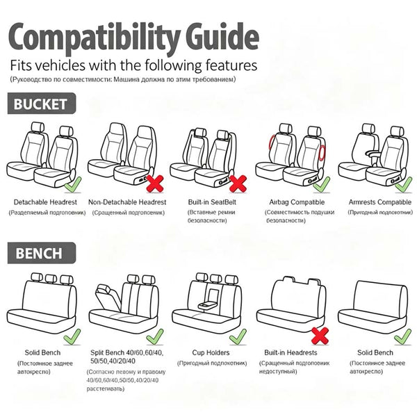 Sakerplus® Waterproof PU Leather Car Seat Covers