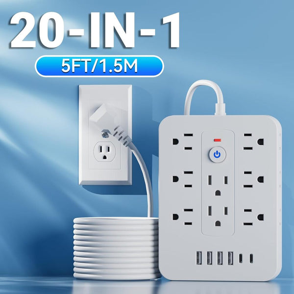 Sakerplus® 20-in-1 Surge Protector Power Strip