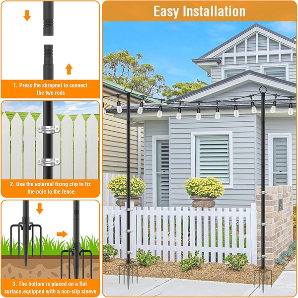 Sakerplus® Outdoor Patio String Light Poles