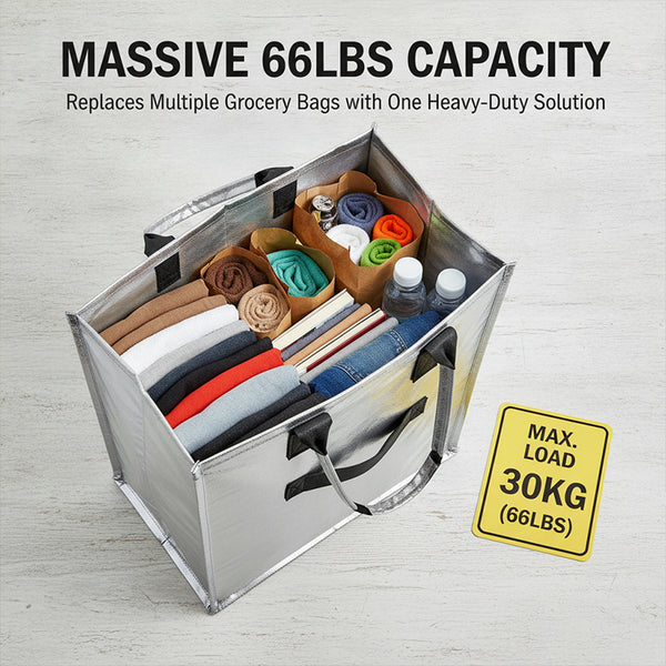 Sakerplus® Foldable Rolling Tote Bag With Wheels