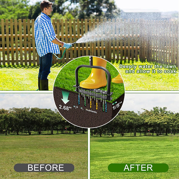 Sakerplus® Heavy Duty Lawn Aerator With Spikes