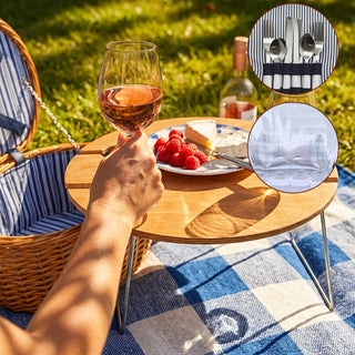 Sakerplus® Picnic Basket With Wine Table