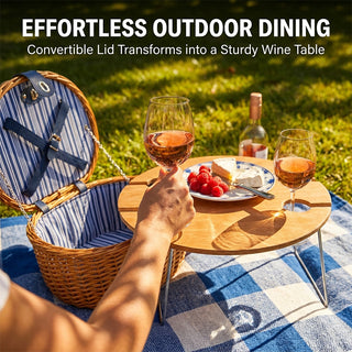 Sakerplus® Picnic Basket With Wine Table