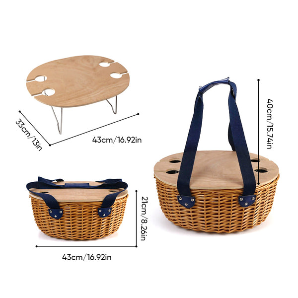 Sakerplus® Picnic Basket With Wine Table