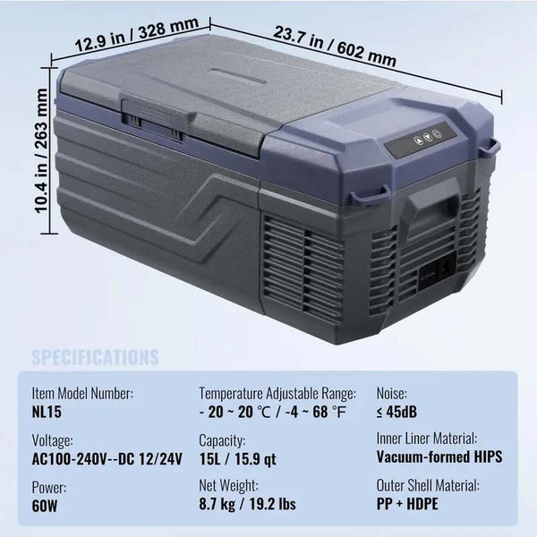 Sakerplus® Portable Car Refrigerator Freezer Cooler