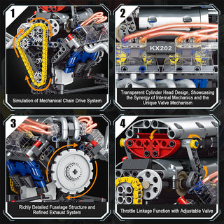 Sakerplus® V8 Working Car Engine Kit