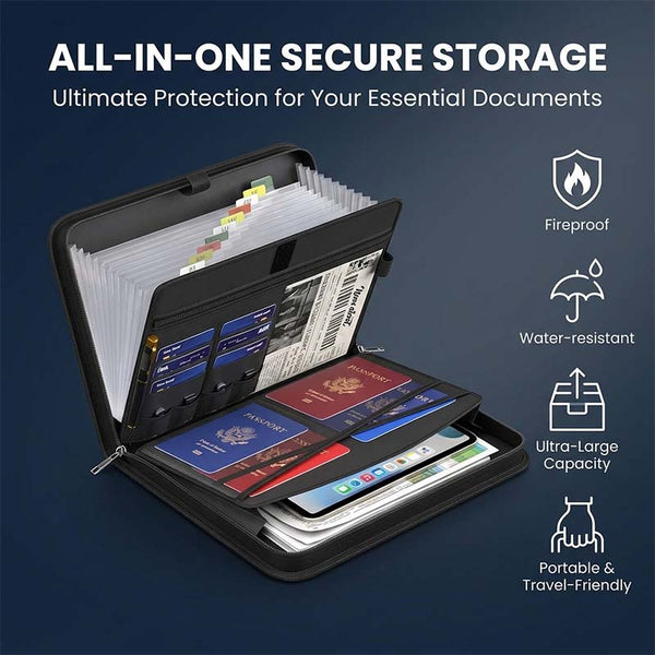 Sakerplus® Fireproof Accordion Document Organizer Folder