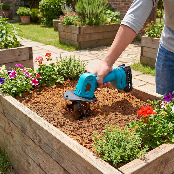 Sakerplus® Mini Cordless Electric Garden Tiller Cultivator