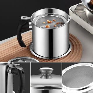 Sakerplus® Stainless Steel Oil Pot with Filter