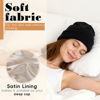 Sakerplus® Satin Lined Knit Beanie Hat