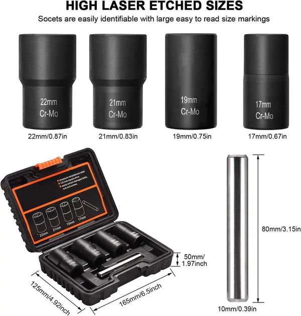 Sakerplus® Damaged Lug Nut Extractor Set