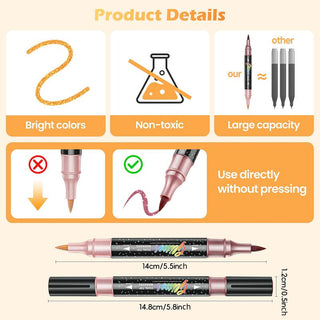 Sakerplus® Glitter Markers Dual Tip Set