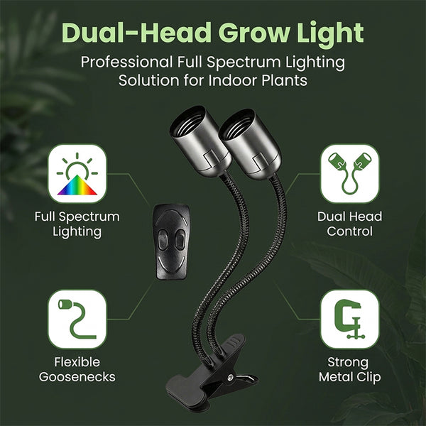 Sakerplus® Dual Head Full Spectrum LED Grow Light