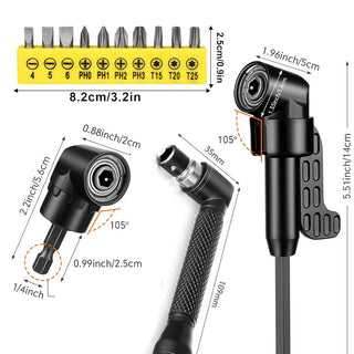Sakerplus® 17Pcs Flexible Right Angle Drill Attachment
