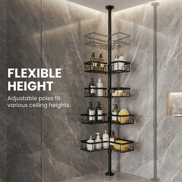 Sakerplus® Adjustable Corner Shower Caddy Organizer