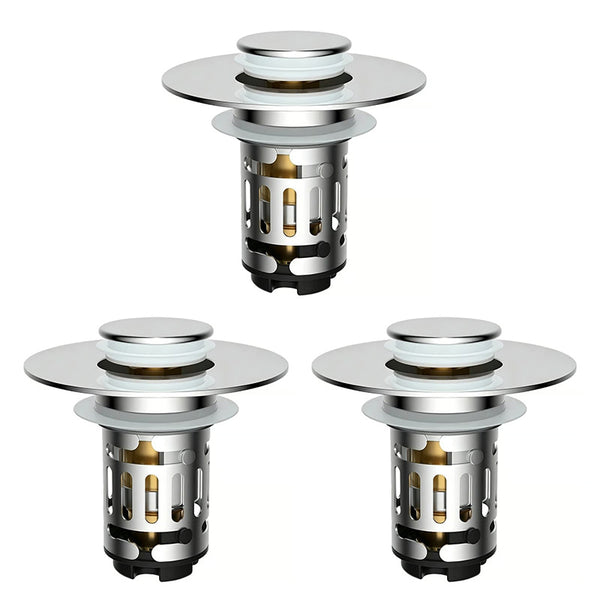 Sakerplus® 3-In-1 Pop-Up Sink Drain Strainer