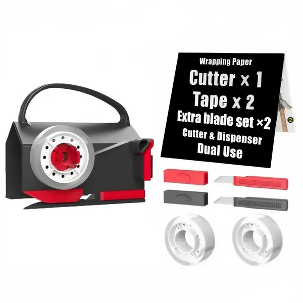 Sakerplus® Wrapping Paper Cutter Tape Dispenser Kit