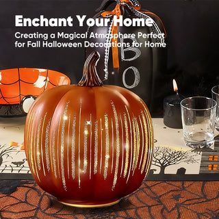 Sakerplus Illuminated Starry Night Glass Pumpkins