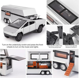 Sakerplus® Truck And RV Trailer Toy Set