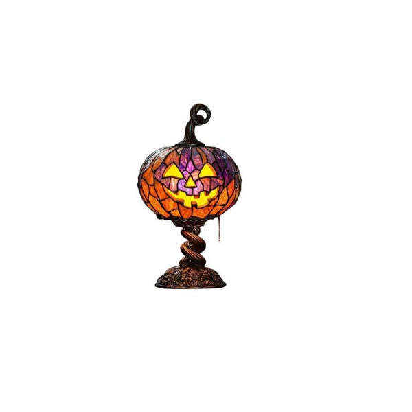 Sakerplus® Stained Glass Halloween Pumpkin Table Lamp