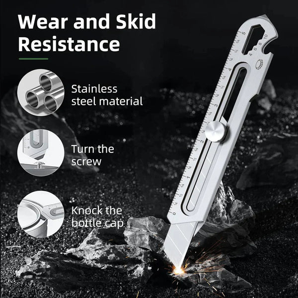 Sakerplus 6 in 1 All-Purpose Portable Stainless Steel Utility Knife