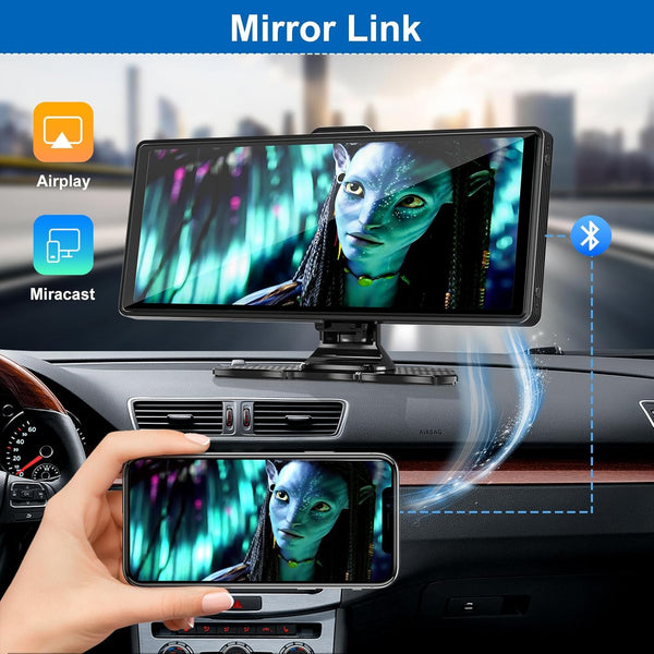 Pantalla inalámbrica Sakerplus® Carplay con cámara para salpicadero 4K