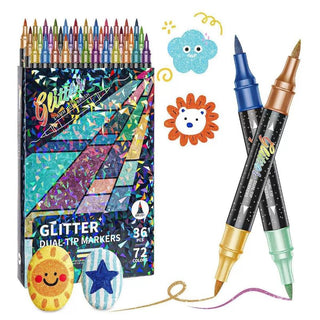 Sakerplus® Glitter Markers Dual Tip Set