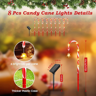 Sakerplus® Solar Candy Cane Christmas Lights