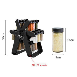 Sakerplus Rotating Spice Rack with Jars