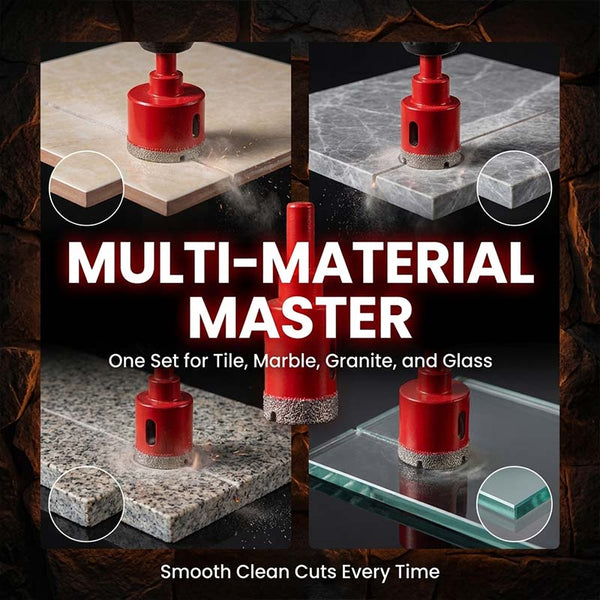 Sakerplus® 12-Piece Multifunctional Glass & Marble Drill Bit Set