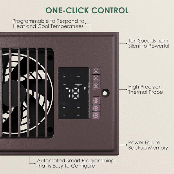 Sakerplus Quiet Register Booster Vent Fan