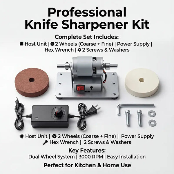Sakerplus® Electric Knife Sharpener With Dual Grinding Wheels And Variable Speed