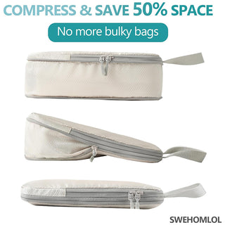 Sakerplus Compression Packing Cubes 6 Set Travel Organizer