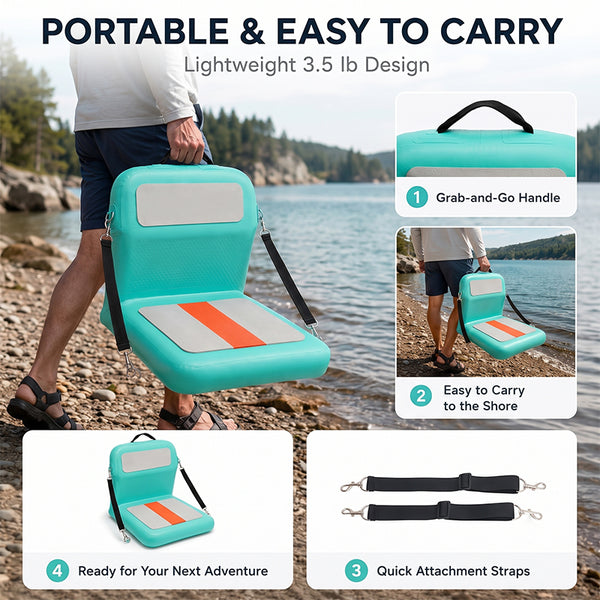 Sakerplus® Ergonomic Inflatable Kayak Seat With Backrest