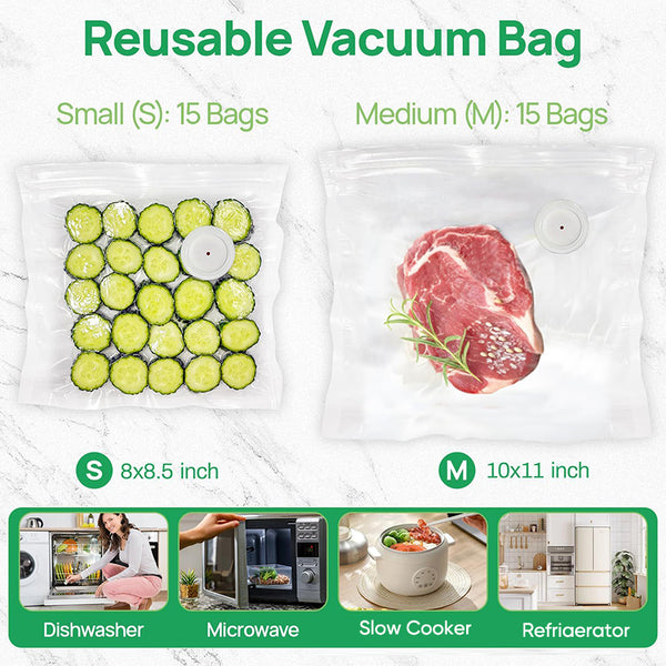 Selladora al vacío Sakerplus® con bolsas reutilizables